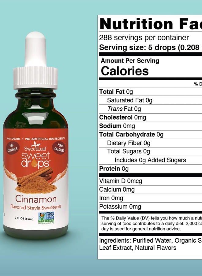 SweetLeaf Sweet Leaf Liquid Stevia Sweetner, Cinnamon - 2 oz - Liquid - Image 2